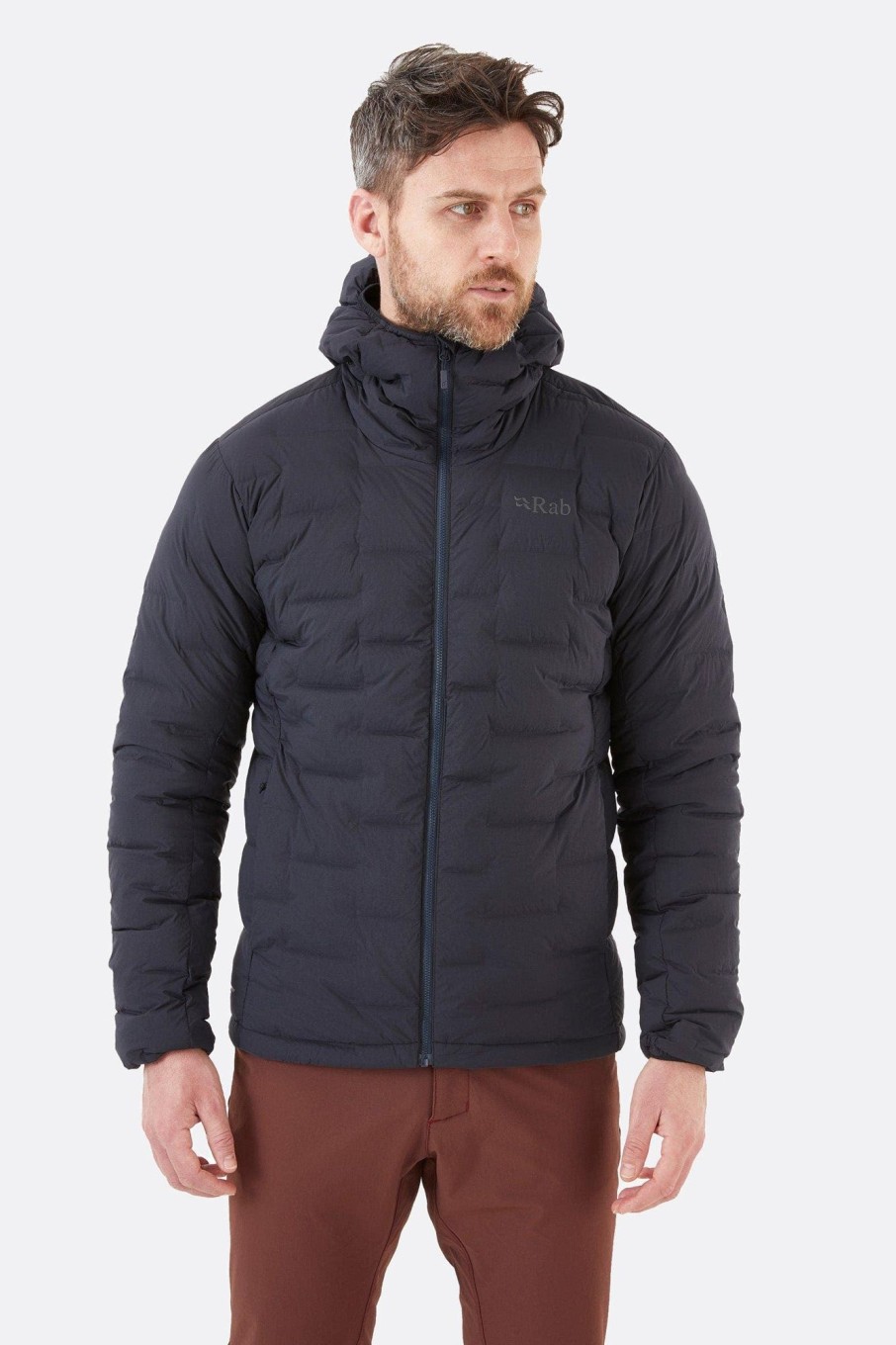 Clothing Rab Insulated Jackets | Rab Mens Cubit Stretch Down Hoody - Ebony Black