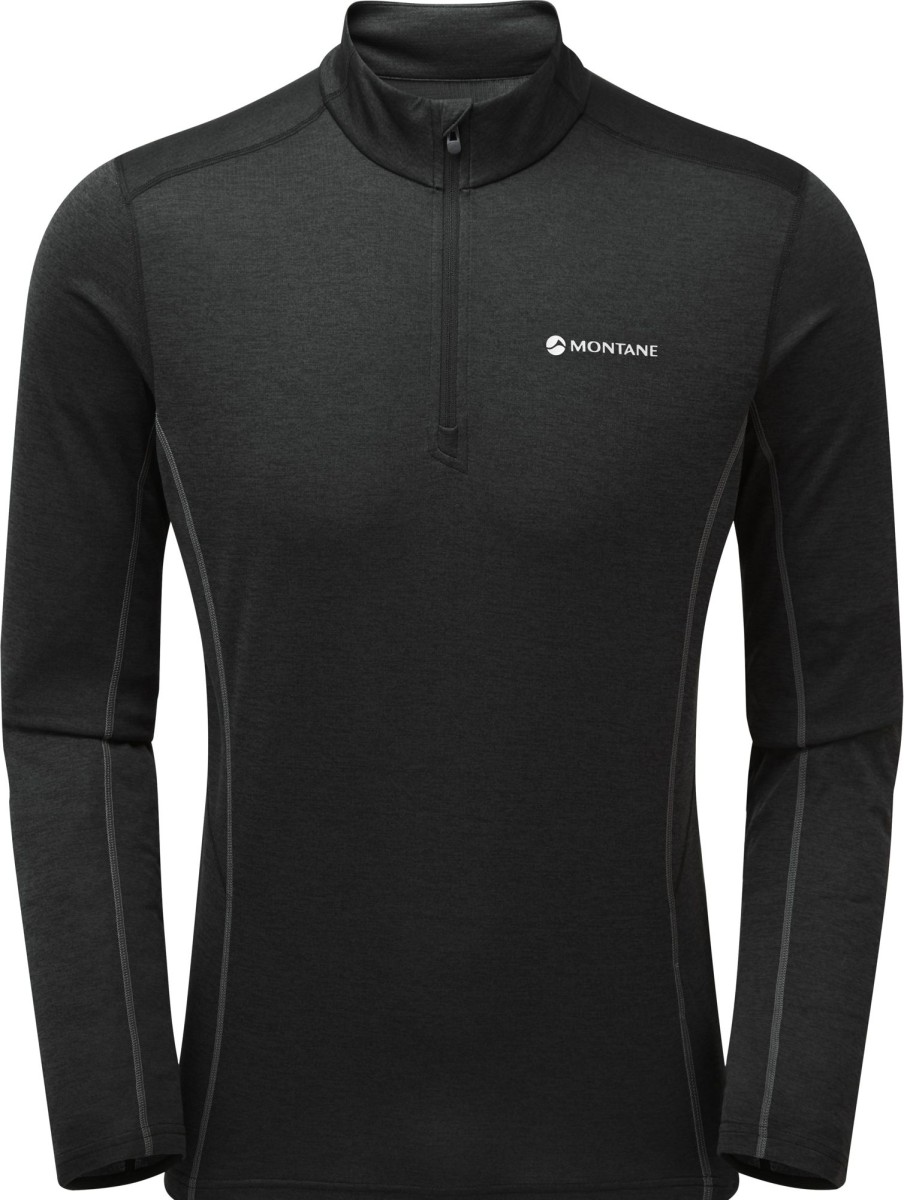 Clothing Montane T Shirts & Base Layers | Montane Mens Dart Zip Neck T-Shirt Black