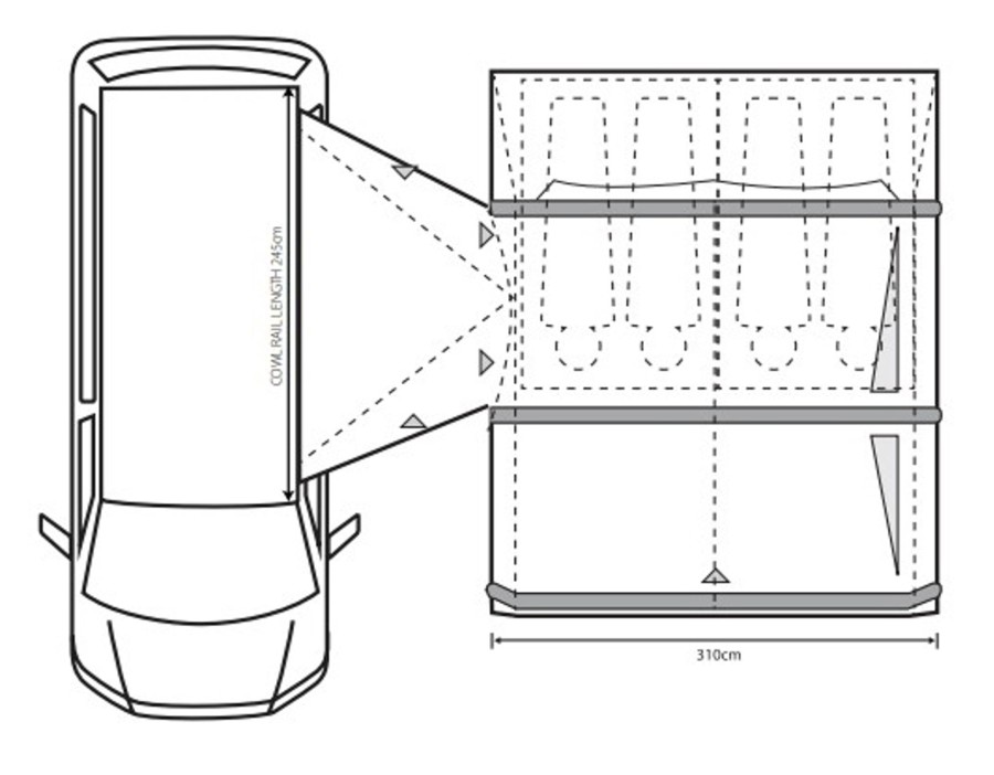 Camping Outdoor Revolution Ex Demo Tents & Camping | Outdoor Revolution Movelite T3E Mid Drive-Away Awning And Footprint Package - Demo Model Grey