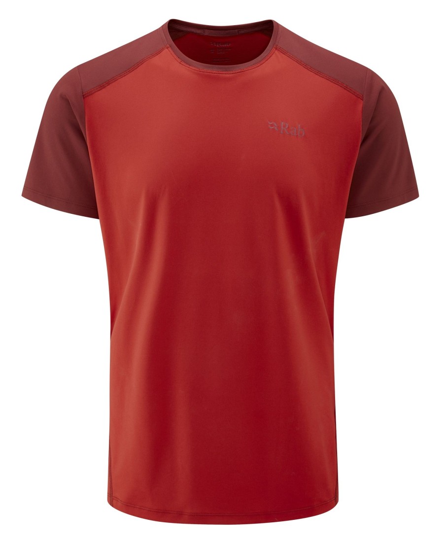 Clothing Rab T Shirts & Base Layers | Rab Mens Force Short Sleeve Tee - Ascent Oxblood Red