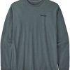 Clothing Patagonia T Shirts & Base Layers | Patagonia Mens Long Sleeved P-6 Logo Responsibili-Tee - Nouveau Green