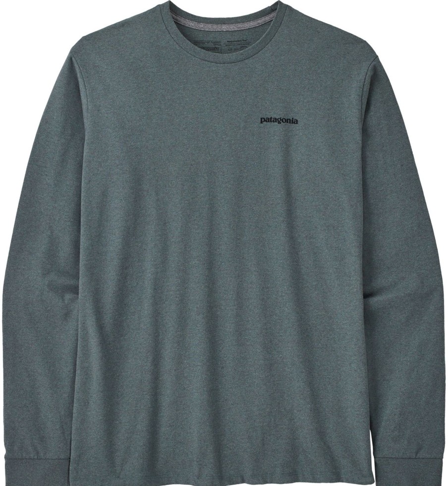 Clothing Patagonia T Shirts & Base Layers | Patagonia Mens Long Sleeved P-6 Logo Responsibili-Tee - Nouveau Green