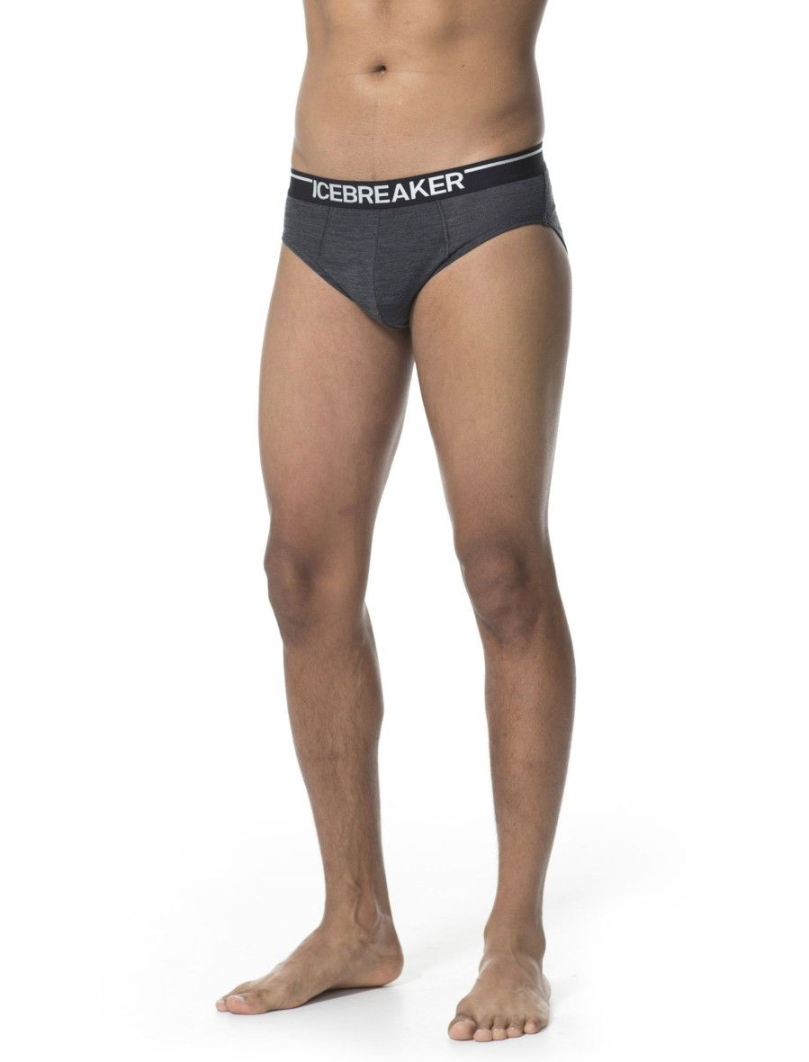 Clothing Icebreaker Underwear | Icebreaker Mens Anatomica Briefs - Jet Heather Grey