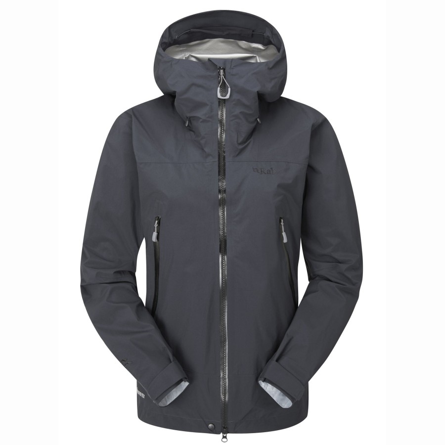 Clothing Rab Waterproof Jackets | Rab Womens Kangri Paclite Plus Jacket - Beluga Grey