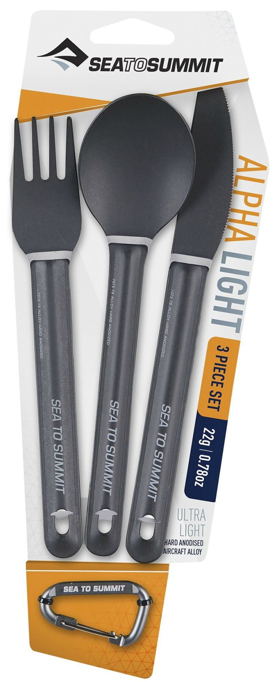 Camping Sea To Summit Plates, Bowls, Cups & Utensils | Sea To Summit Alphalight Knife Fork And Spoon Set Grey