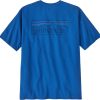 Clothing Patagonia T Shirts & Base Layers | Patagonia Mens Short Sleeved P-6 Logo Responsibili-Tee - P-6 Outline-Vessel Blue