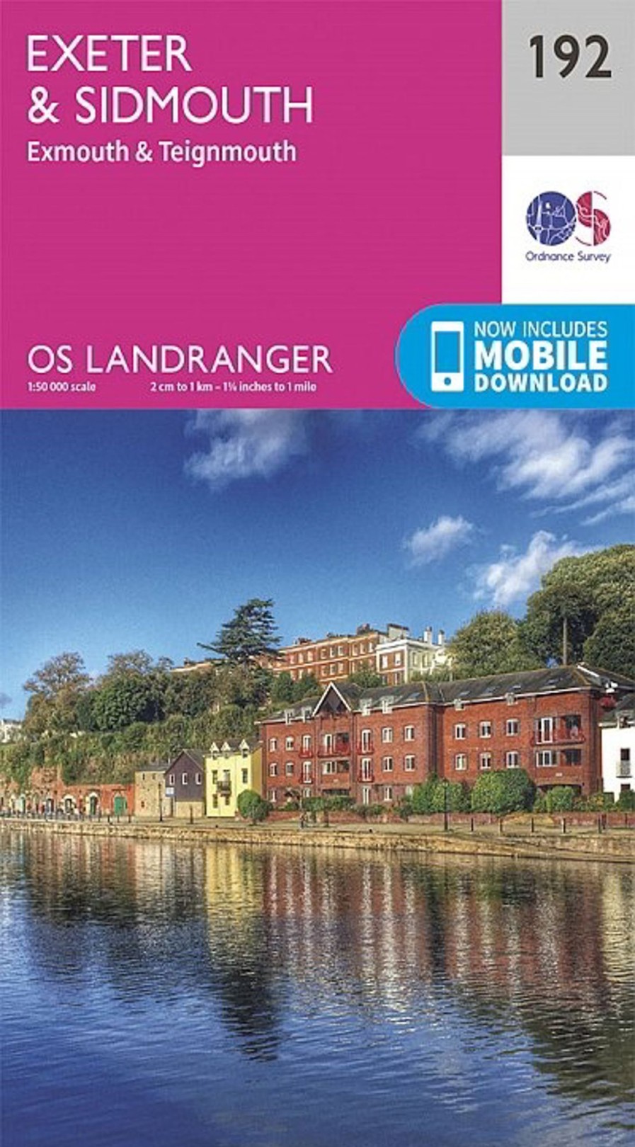 Equipment Ordnance Survey Maps And Books | Os Landranger Map 192 - Exeter And Sidmouth, Exmouth And Teignmouth Pink