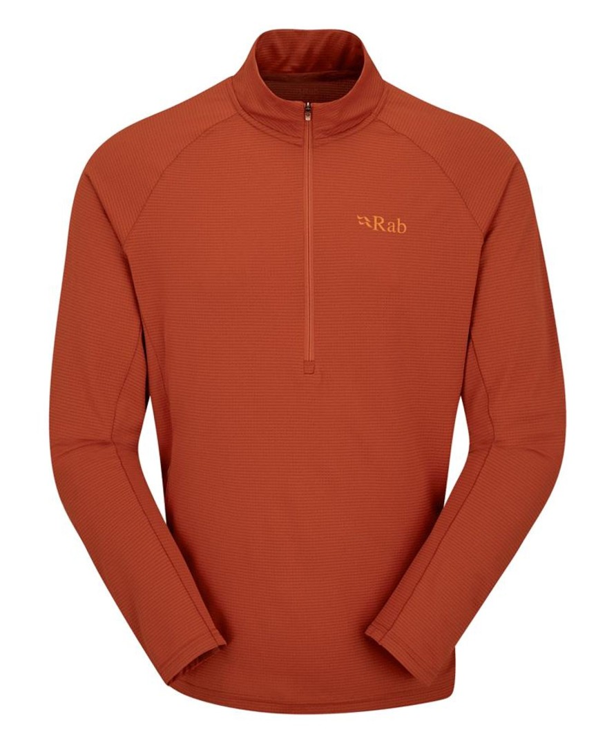 Clothing Rab T Shirts & Base Layers | Rab Mens Sonic Ls Zip Clay Red