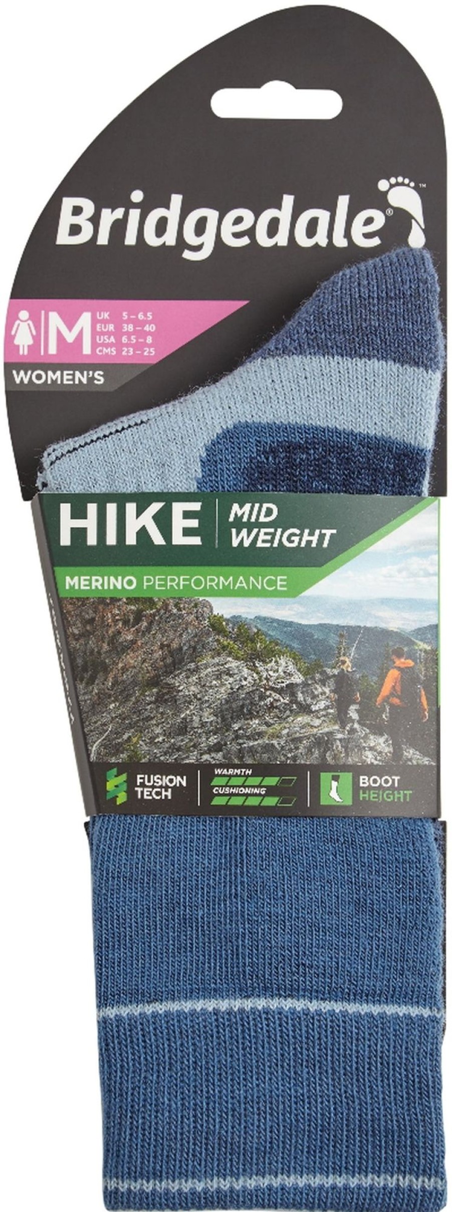 Clothing Bridgedale Socks | Bridgedale Womens Hike Midweight Merino Socks Sky Blue