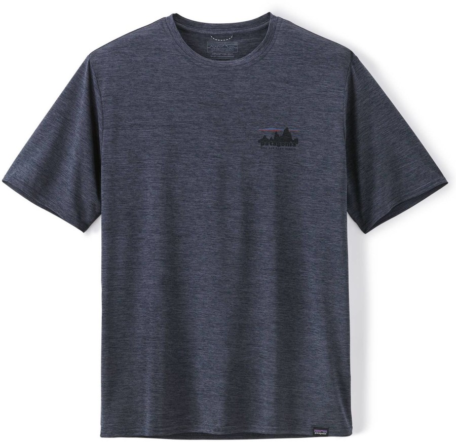 Clothing Patagonia T Shirts & Base Layers | Patagonia Mens Cap Cool Daily Graphic Shirt - 73 Skyline: Smolder X-Dye Blue