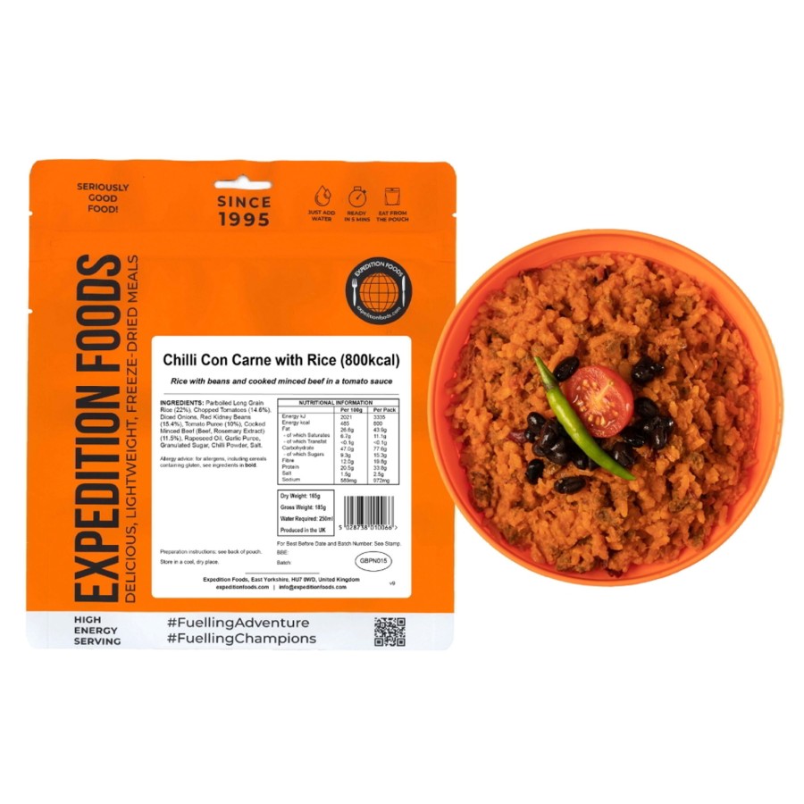 Equipment Expedition Foods Lunch/ Dinner | Expedition Foods Chilli Con Carne With Rice - 800Kcal Orange