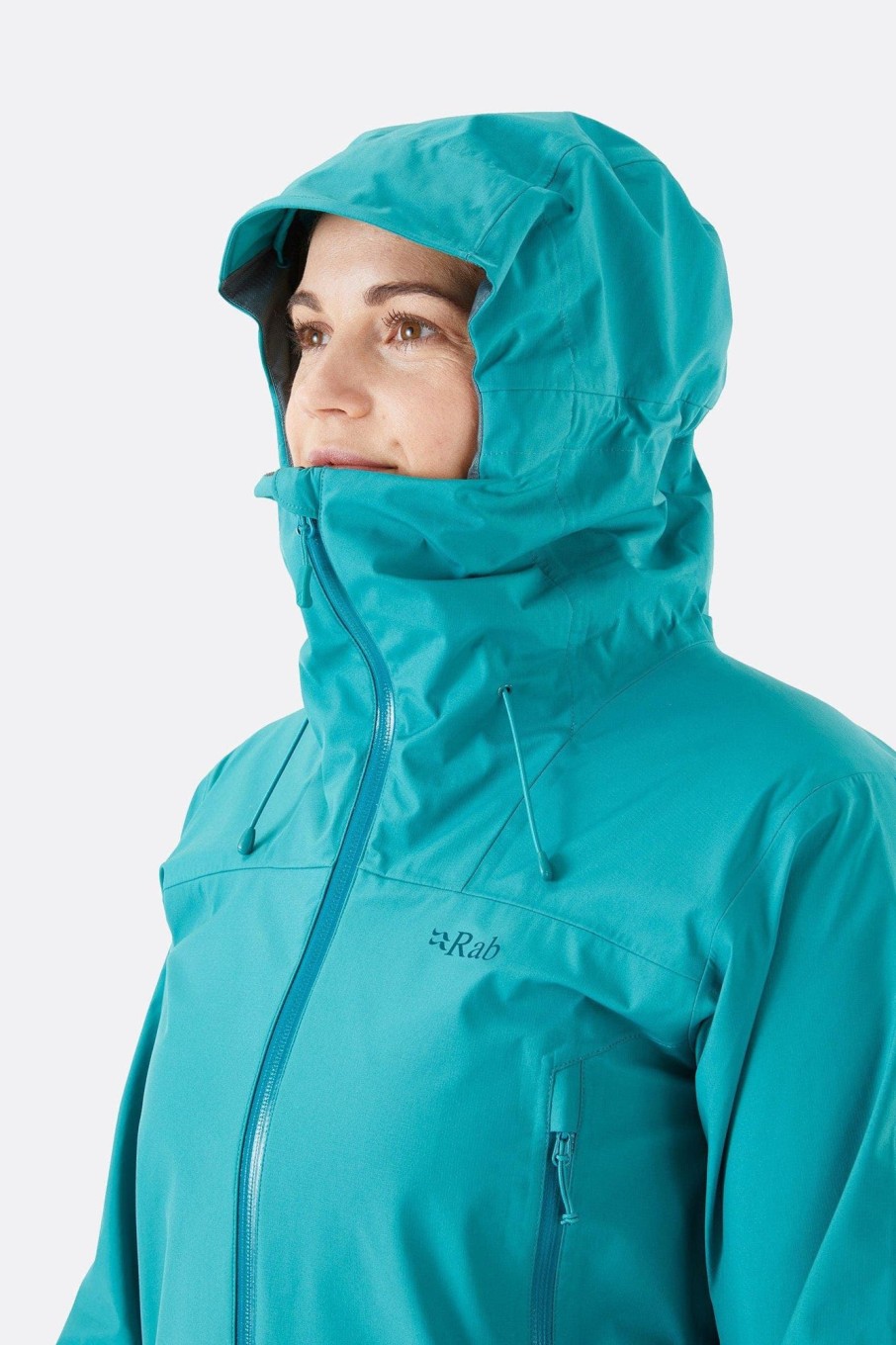 Clothing Rab Waterproof Jackets | Rab Womens Arc Eco Jacket - Storm Green Blue