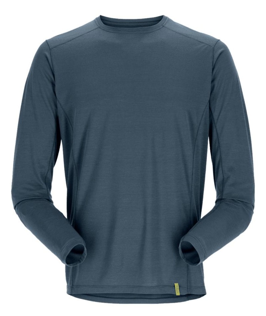 Clothing Rab T Shirts & Base Layers | Rab Mens Syncrino Base Ls Tee - Orion Blue