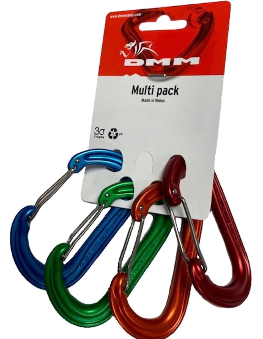 Equipment DMM Carabiners & Quickdraws | Dmm Walldo Wiregate Carabiner - 4 Pack Assorted Blue