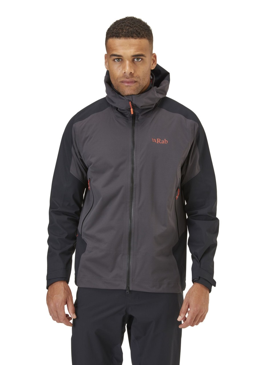 Clothing Rab Softshell Jackets | Rab Mens Kinetic Alpine 2.0 Jacket - Anthracite Grey