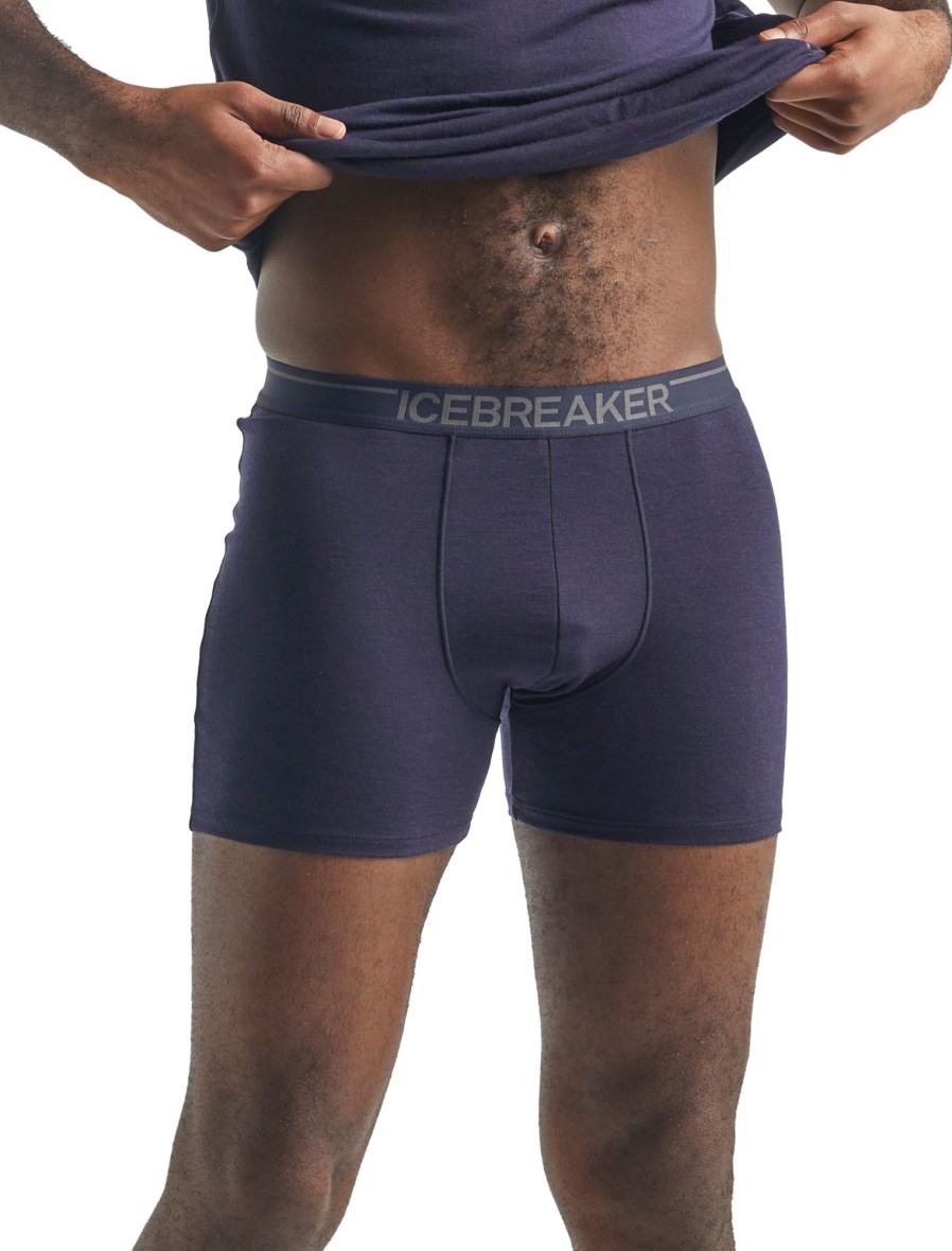 Clothing Icebreaker Underwear | Icebreaker Mens Anatomica Boxers - Midnight Navy Blue