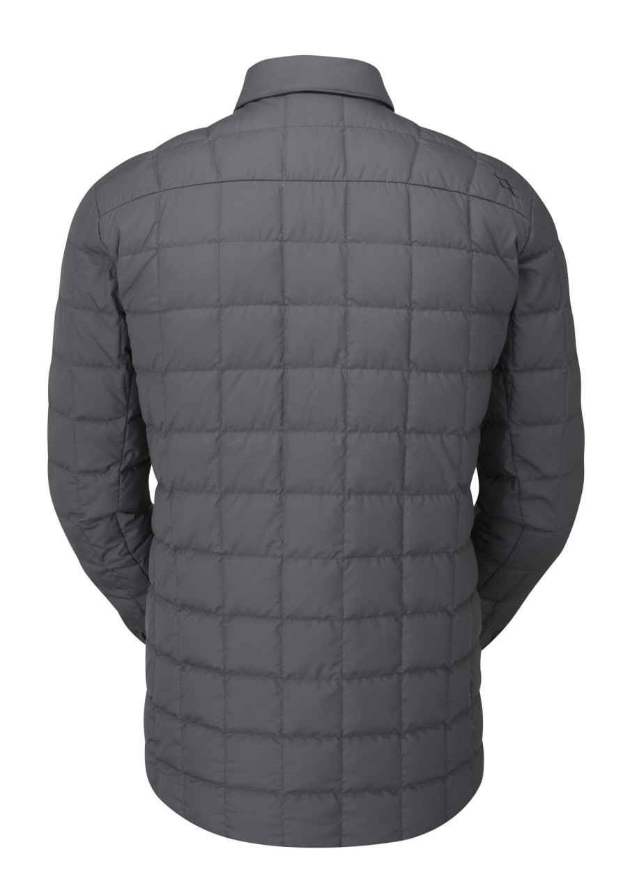 Clothing Rab Insulated Jackets | Rab Mens Downtime Shirt - Graphene Grey