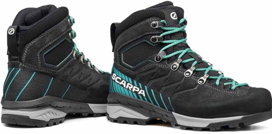 Footwear Scarpa Walking Boots | Scarpa Womens Mescalito Trek Gtx Boots - Dark Anthracite-Tropical Green Grey