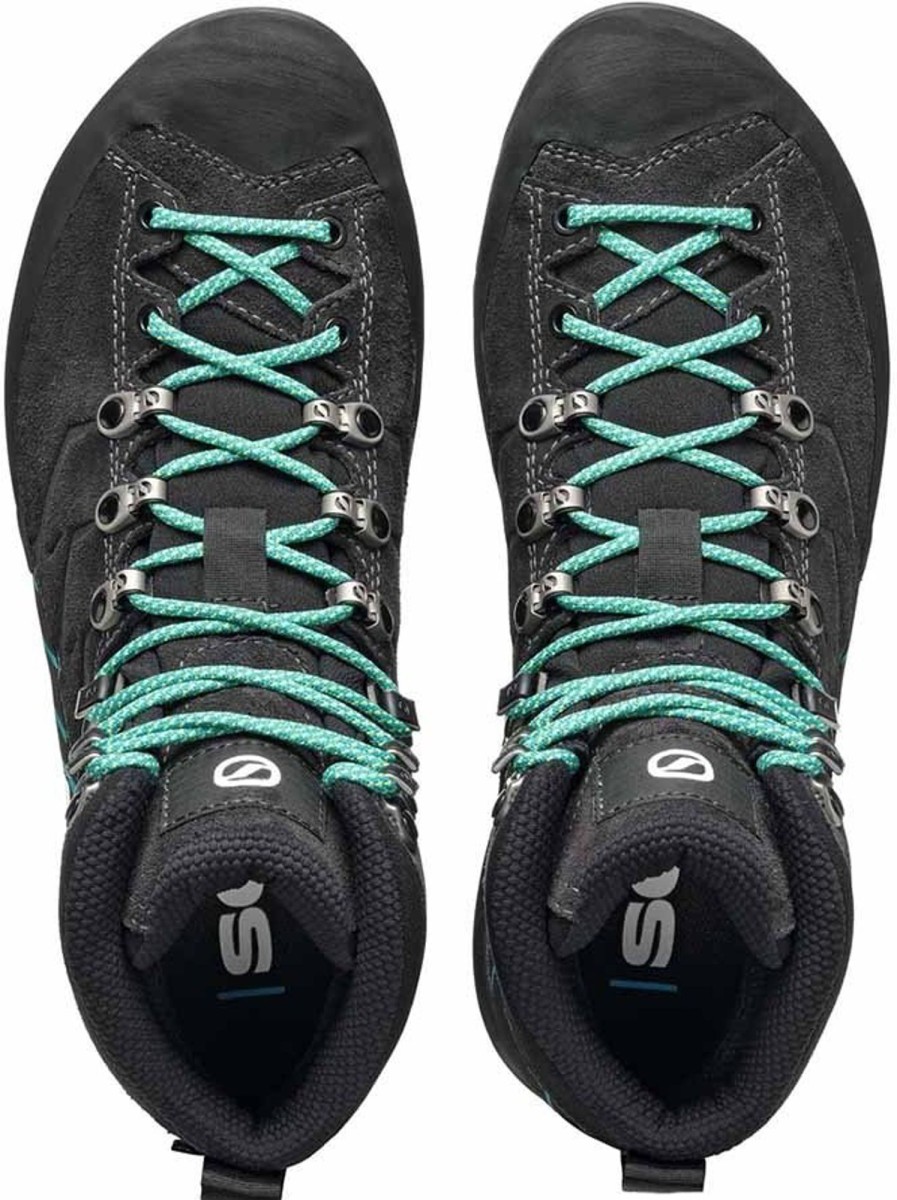 Footwear Scarpa Walking Boots | Scarpa Womens Mescalito Trek Gtx Boots - Dark Anthracite-Tropical Green Grey