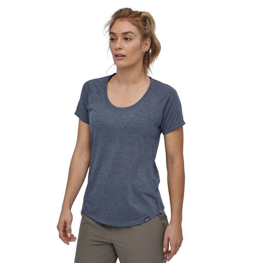 Clothing Patagonia T Shirts & Base Layers | Patagonia Womens Cap Cool Trail Shirt - Classic Navy Blue