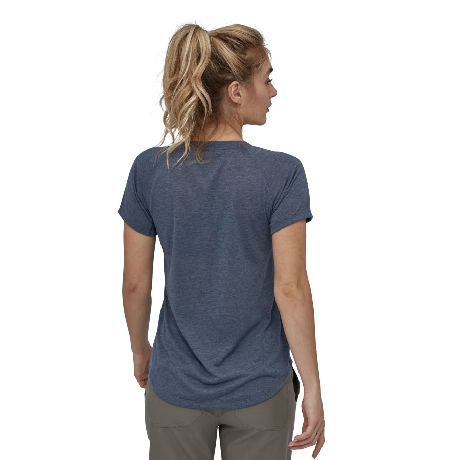 Clothing Patagonia T Shirts & Base Layers | Patagonia Womens Cap Cool Trail Shirt - Classic Navy Blue