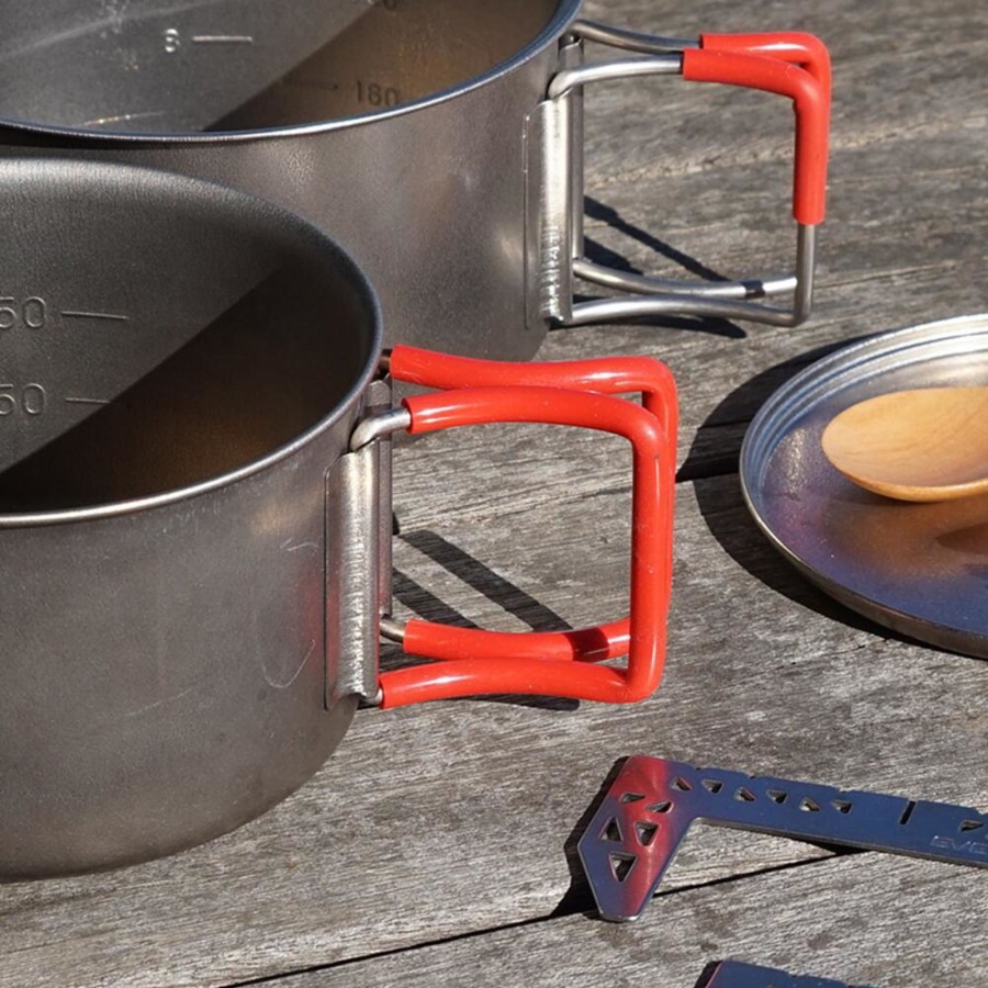 Camping Evernew Pots & Pans | Evernew Titanium Stacking Set Silver