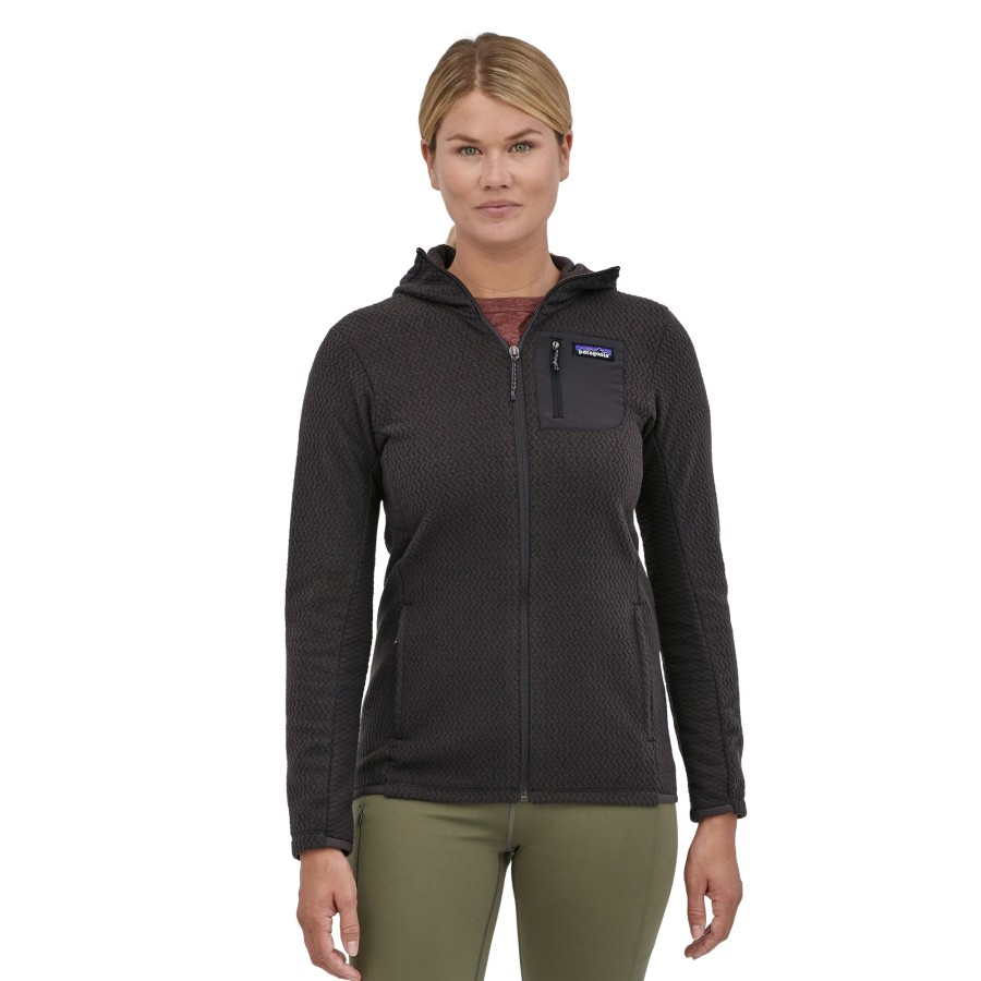 Clothing Patagonia Fleece & Mid Layer | Patagonia Womens R1 Air Full-Zip Hoody Black