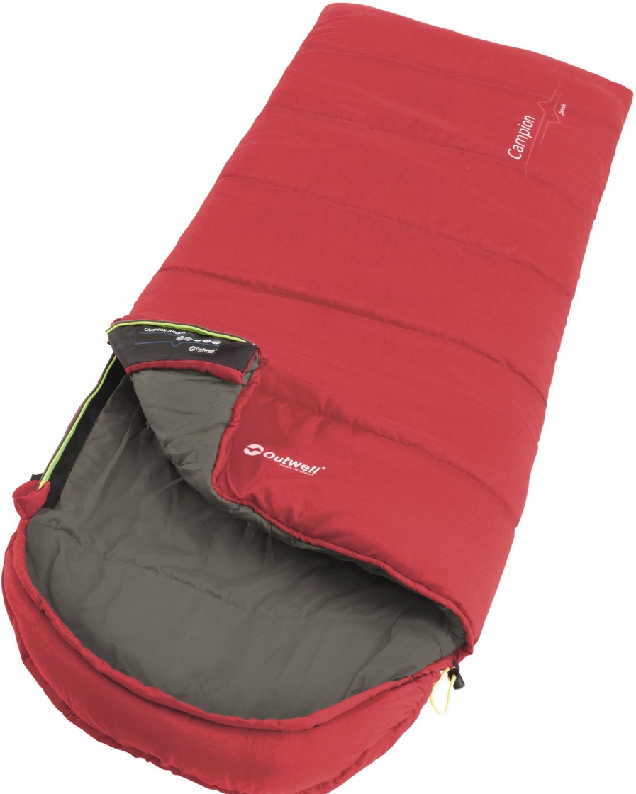 Camping Outwell Family & Leisure Sleeping Bags | Outwell Campion Junior Sleeping Bag Red