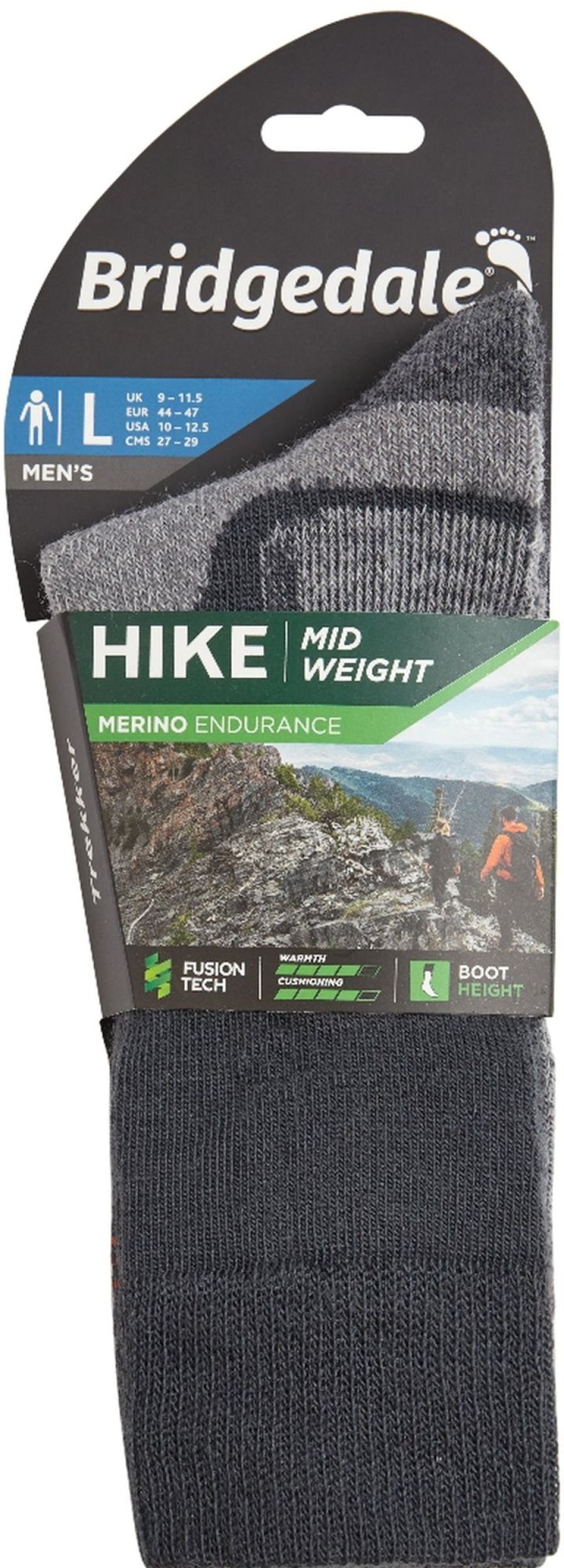 Clothing Bridgedale Socks | Bridgedale Mens Hike Midweight Merino Socks - Gunmetal Grey