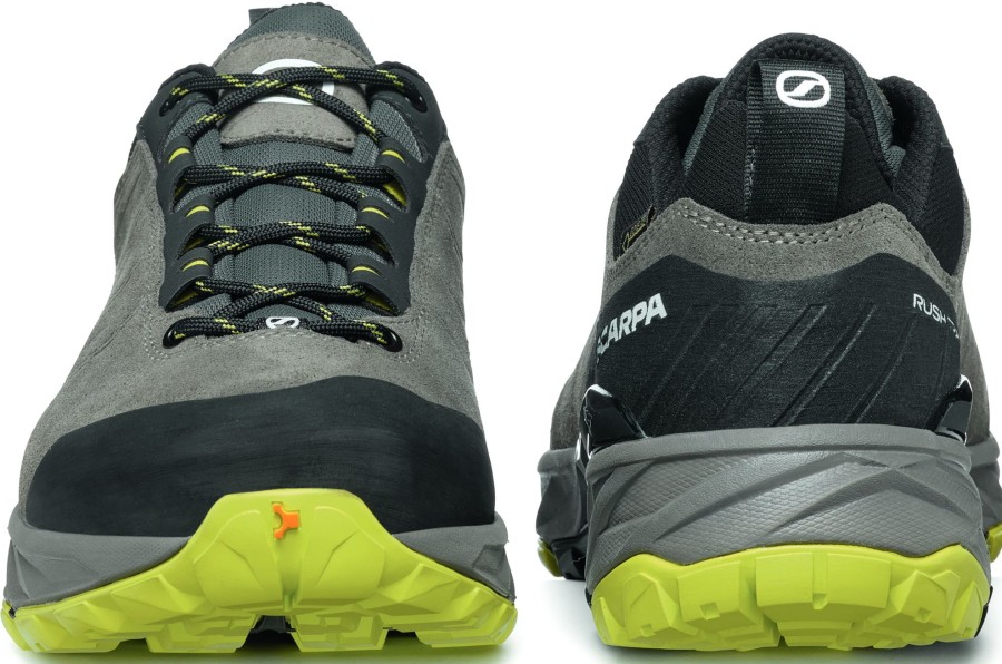 Footwear Scarpa Walking Shoes | Scarpa Mens Rush Trail Gtx Shoes - Titanium-Lime Grey