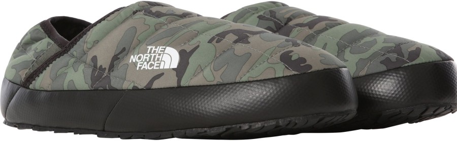 Footwear The North Face Slippers | The North Face Mens Thermoball Traction Mule V - Thyme Brush Wood Camo Print-Thyme Grey