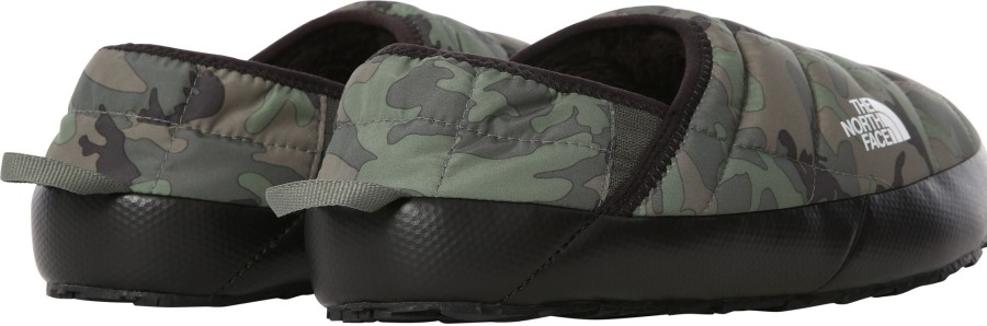 Footwear The North Face Slippers | The North Face Mens Thermoball Traction Mule V - Thyme Brush Wood Camo Print-Thyme Grey