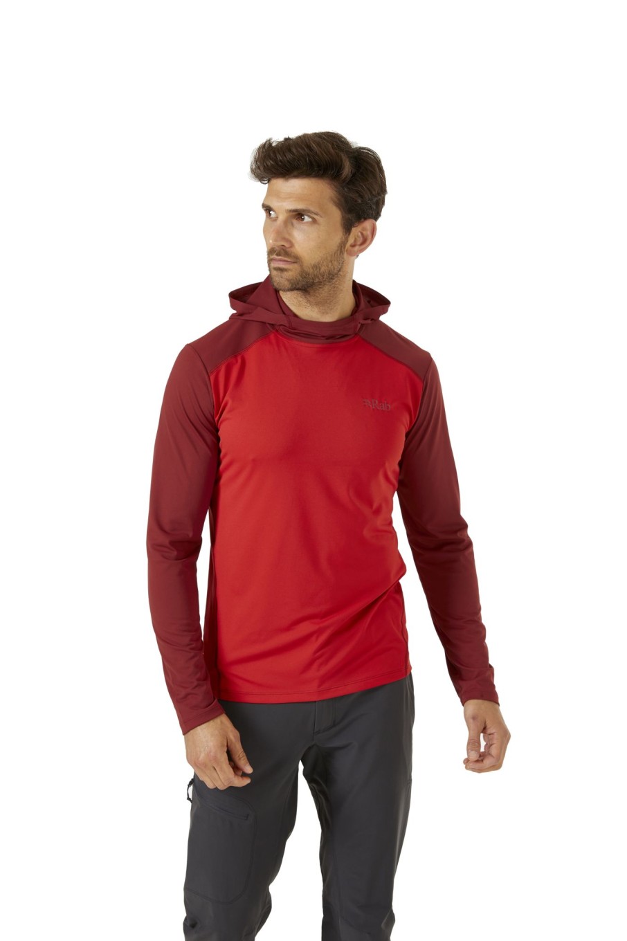 Clothing Rab T Shirts & Base Layers | Rab Mens Force Hoody - Ascent-Oxblood Red