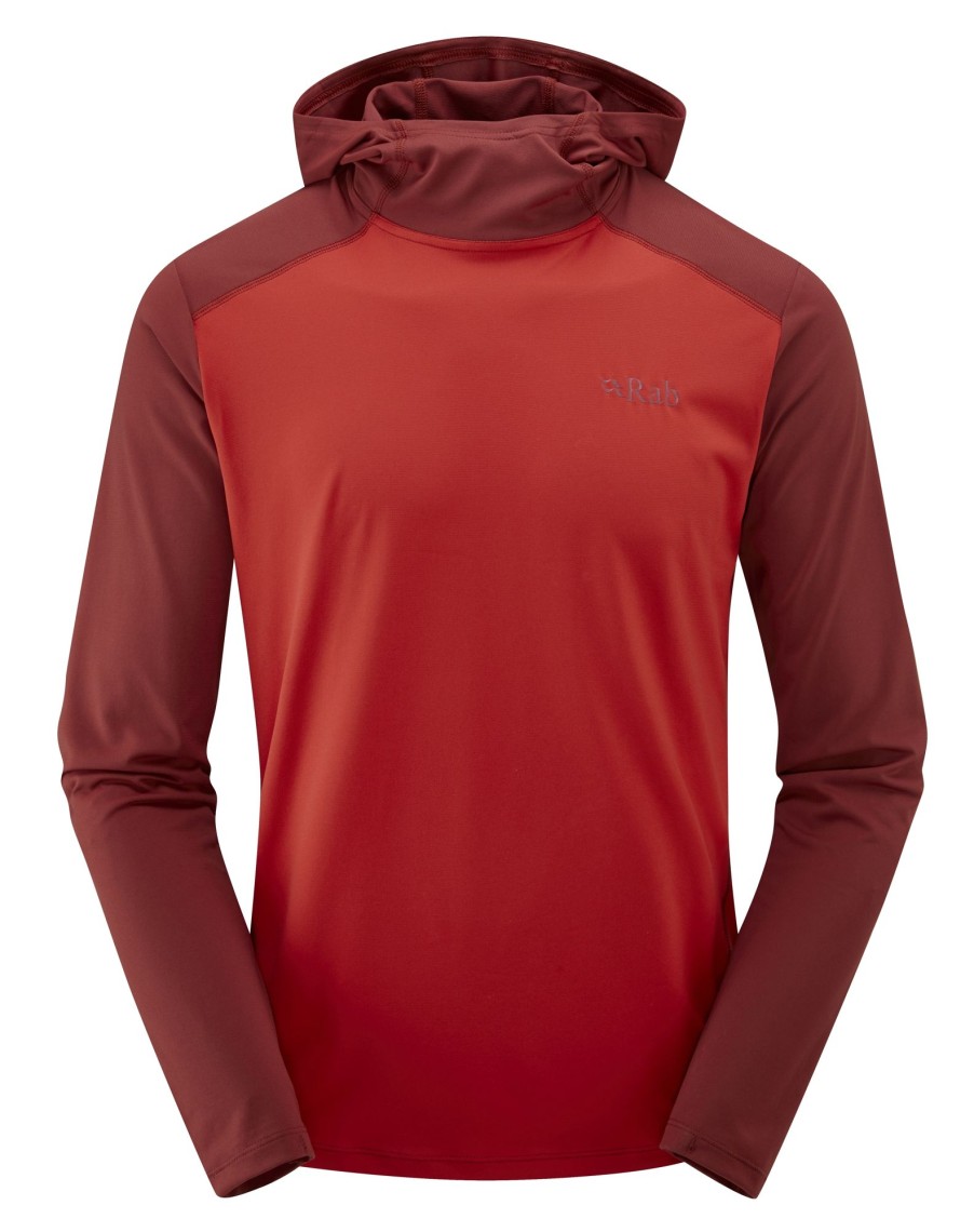 Clothing Rab T Shirts & Base Layers | Rab Mens Force Hoody - Ascent-Oxblood Red