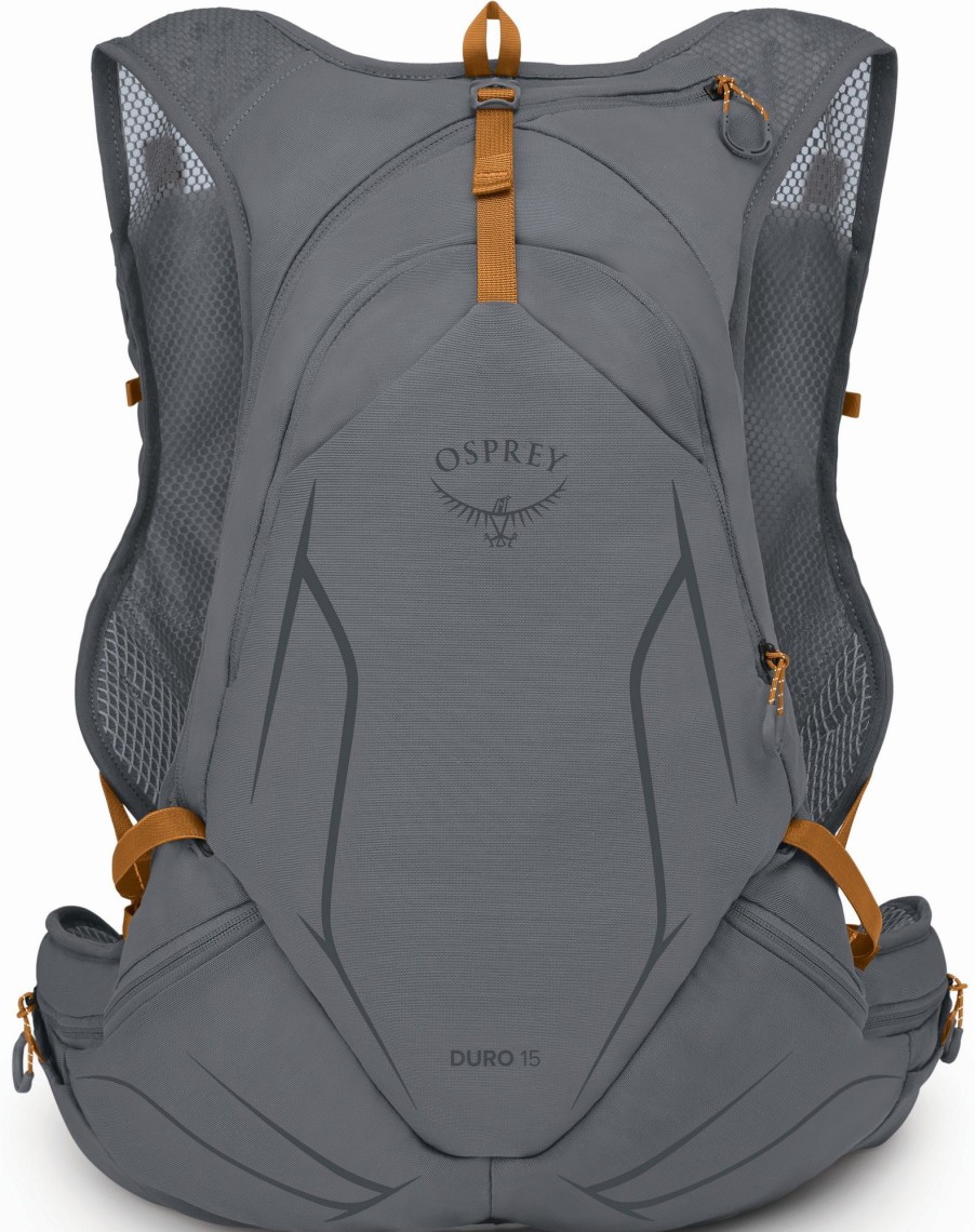 Rucksacks Osprey Fast & Light Rucksacks And Vests | Osprey Duro 15 With Flasks - Phantom Toffee Orange Grey