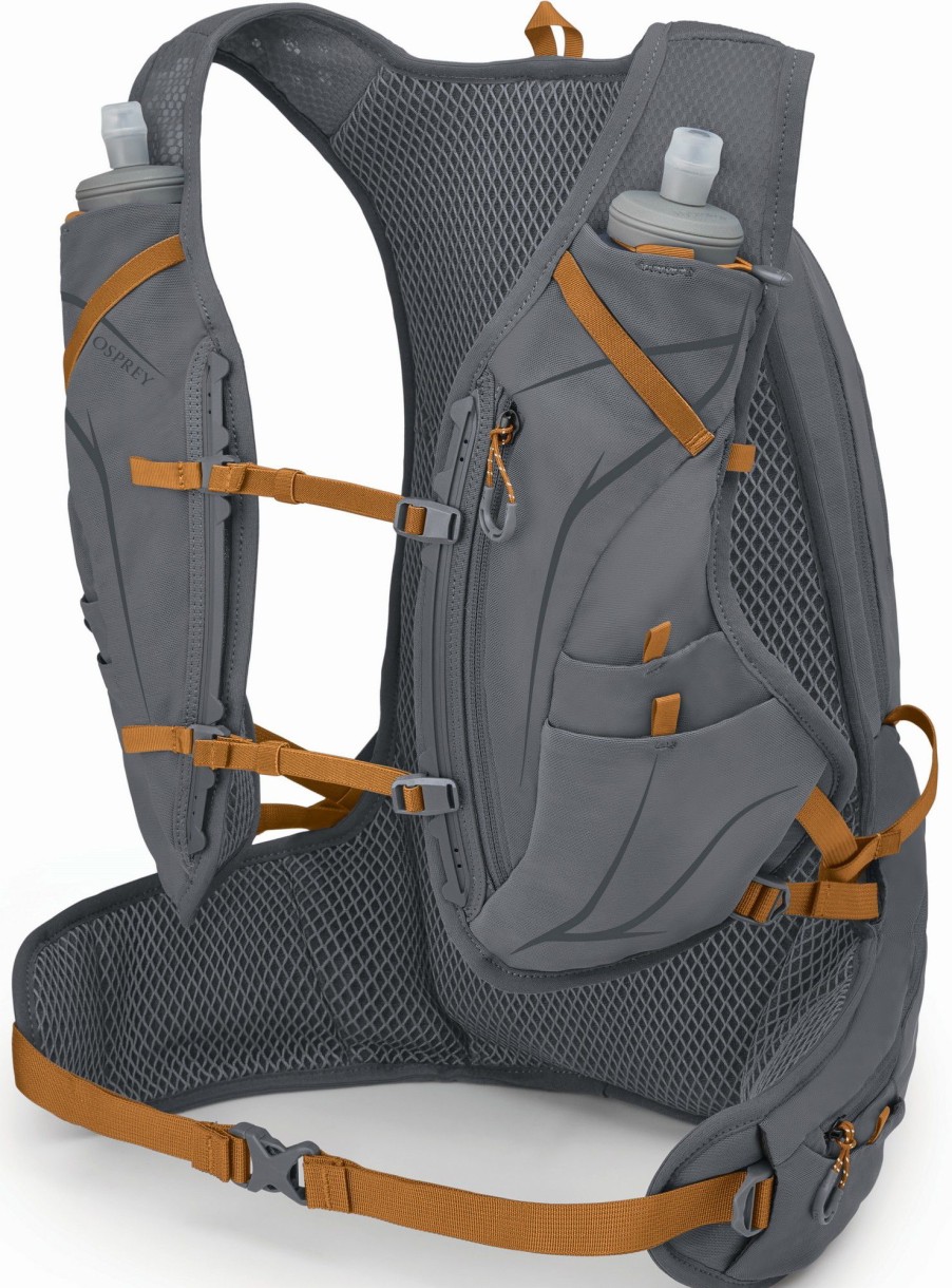 Rucksacks Osprey Fast & Light Rucksacks And Vests | Osprey Duro 15 With Flasks - Phantom Toffee Orange Grey