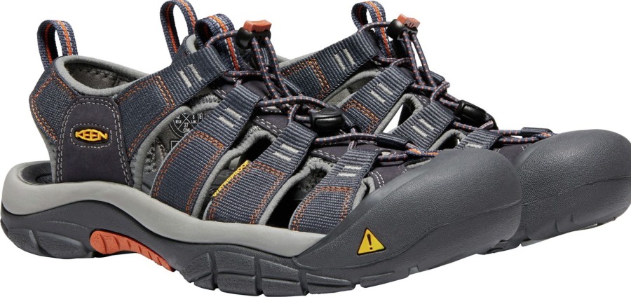 Footwear Keen Sandals | Keen Mens Newport H2 Sandals - India Ink/ Rust Grey