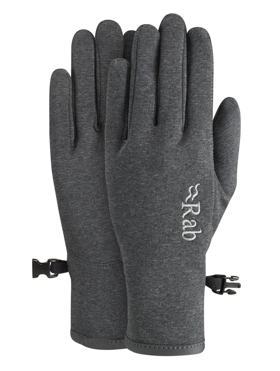 Clothing Rab Gloves | Rab Womens Geon Gloves Steel Marl Black