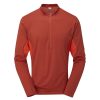 Clothing Rab T Shirts & Base Layers | Rab Mens Sonic Ultra Zip T-Shirt Clay-Firecracker Red