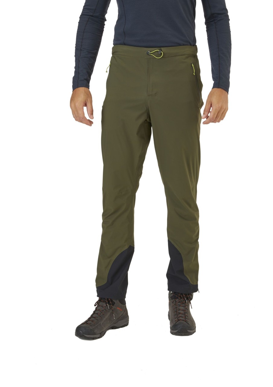 Clothing Rab Waterproof Trousers | Rab Mens Kinetic 2.0 Pants - Regular Leg - Army Green