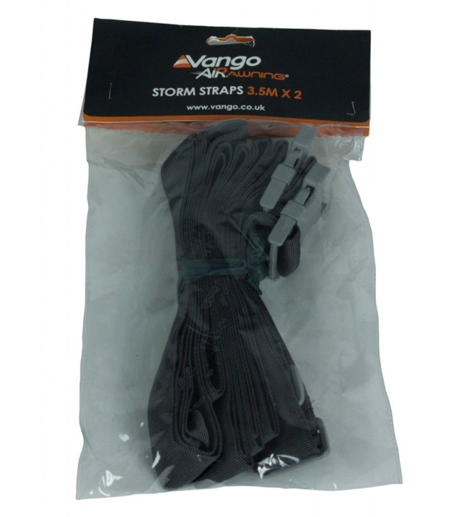 Camping Vango Van Awning Accessories | Vango Spare Attachment Straps For Driveaway Awning - 8M Black