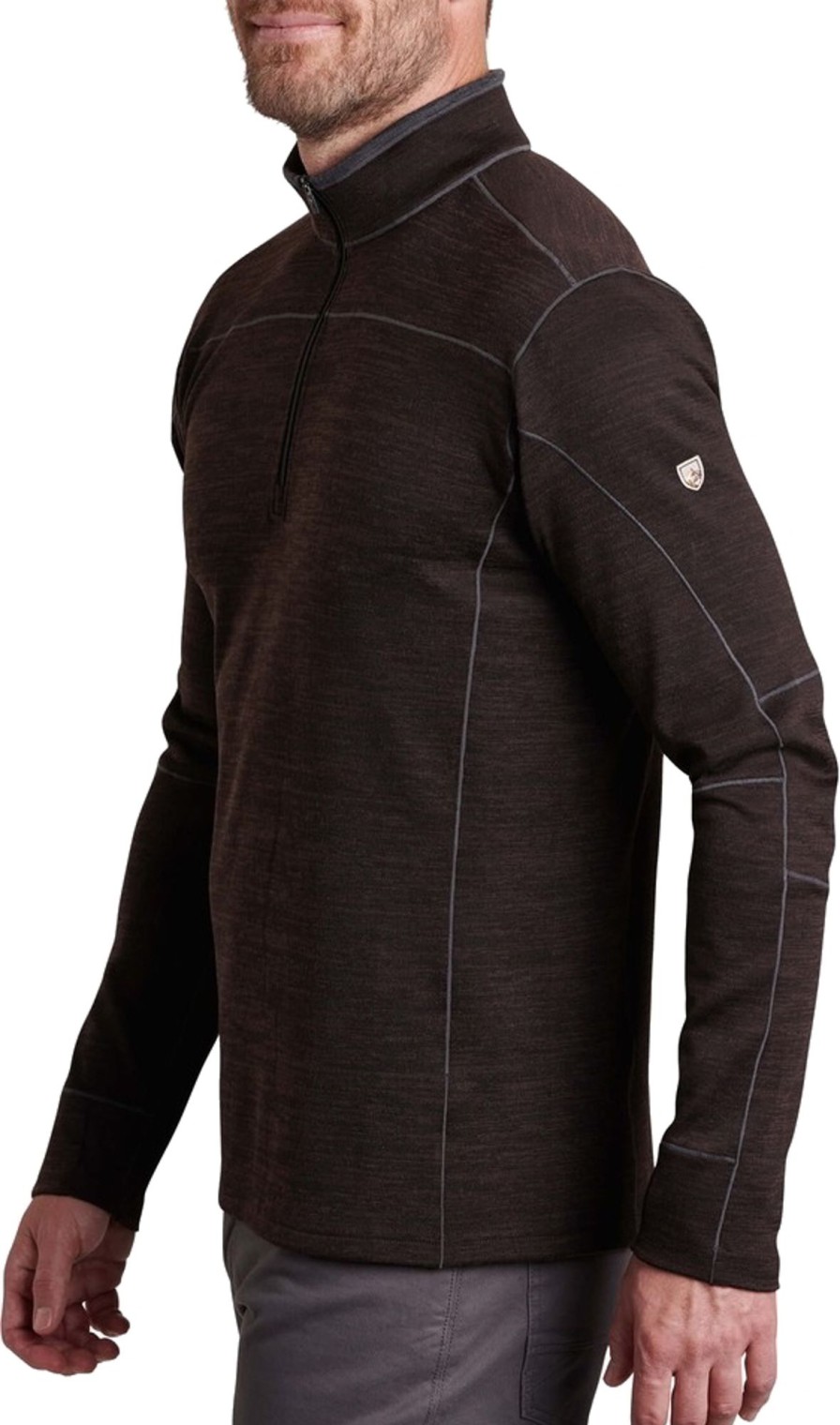 Clothing Kuhl Fleece & Mid Layer | Kuhl Mens Ryzer Sweater - Black Coffee Brown