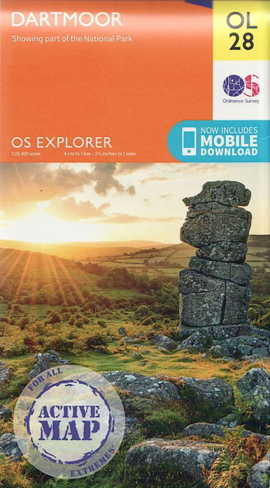 Equipment Ordnance Survey Maps And Books | Os Explorer - Active Map Ol28 - Dartmoor Orange