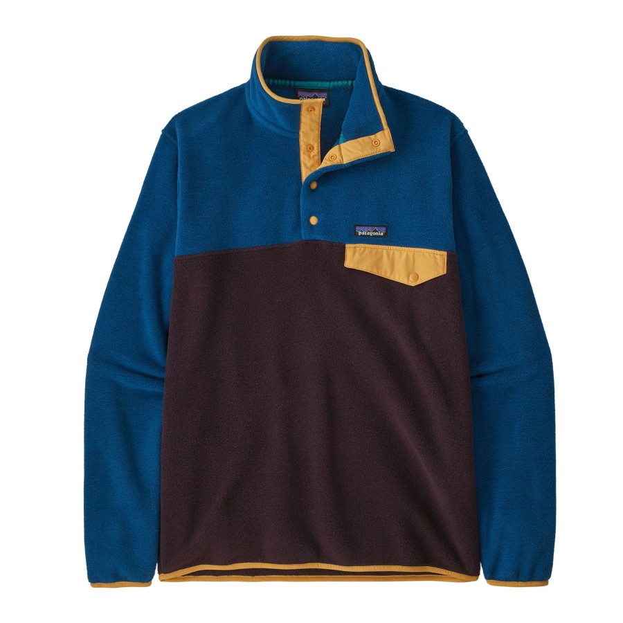 Clothing Patagonia Fleece & Mid Layer | Patagonia Mens Lightweight Synchilla Snap-T Pullover - Obsidian Plum Purple