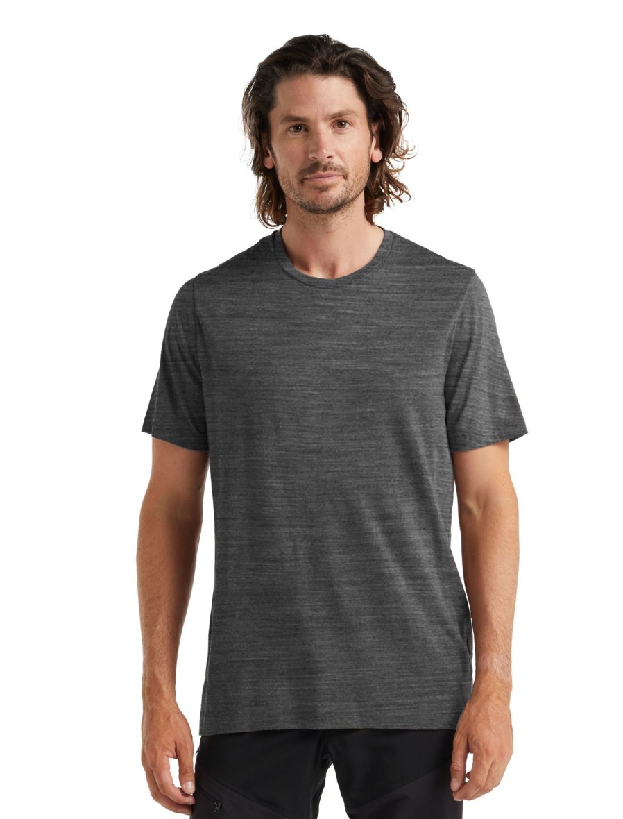 Clothing Icebreaker T Shirts & Base Layers | Icebreaker Mens Tech Lite Ii Short Sleeved Tee - Gritstone Heather Grey