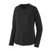 Clothing Patagonia T Shirts & Base Layers | Patagonia Womens Long Sleeved Cap Cool Trail Shirt Black