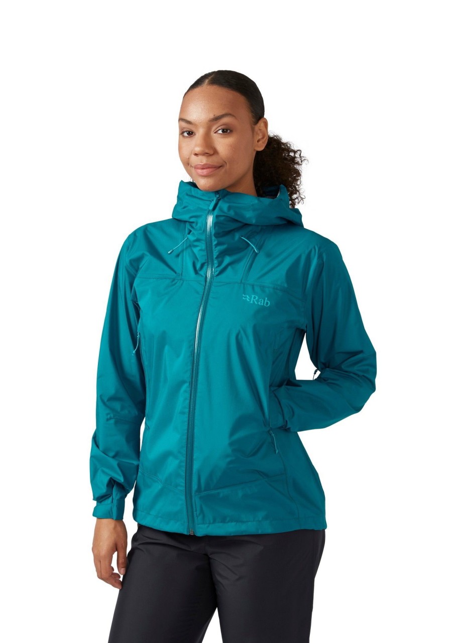 Clothing Rab Waterproof Jackets | Rab Womens Downpour Plus 2.0 Jacket - Ultramarine Blue