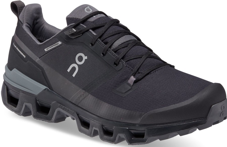 Footwear On Walking Shoes | On Mens Cloudwander Waterproof Hiking Shoes Eclipse Black