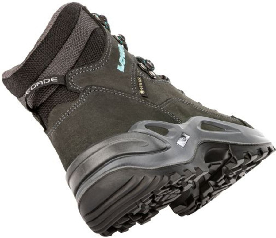 Footwear Lowa Mid Height Boots | Lowa Womens Renegade Gtx Mid S Boots - Narrow Width - Asphalt-Turquoise Grey