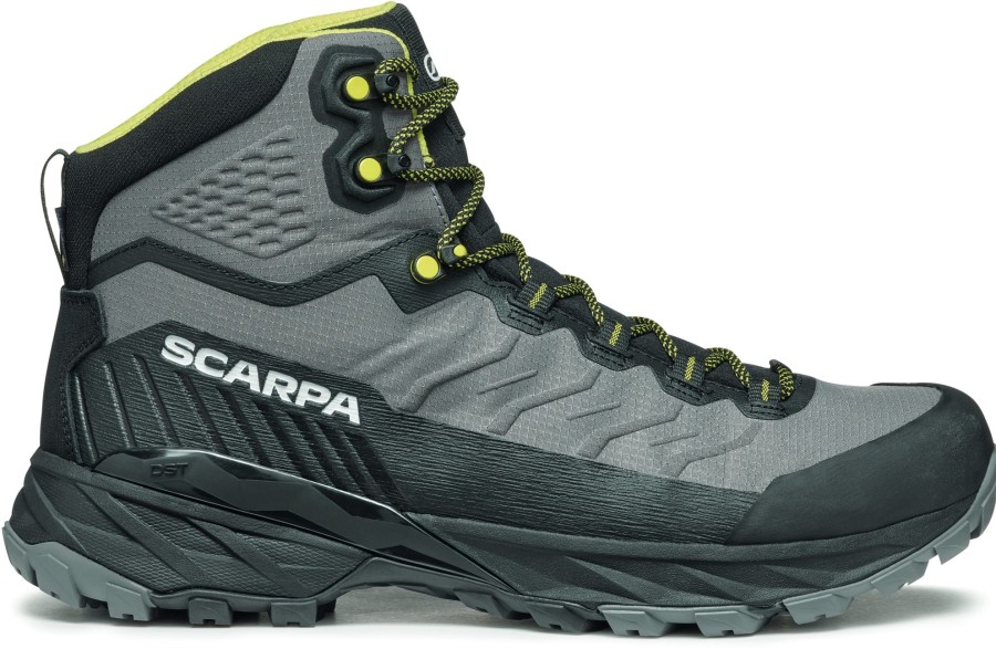 Footwear Scarpa Walking Boots | Scarpa Mens Rush Trk Lt Gtx Boots - Gray-Lime Grey